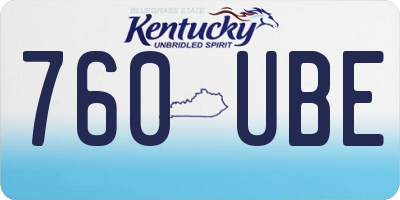 KY license plate 760UBE