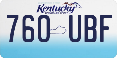 KY license plate 760UBF