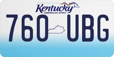 KY license plate 760UBG