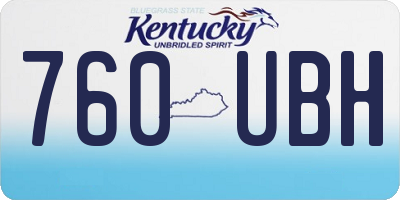 KY license plate 760UBH