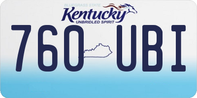 KY license plate 760UBI