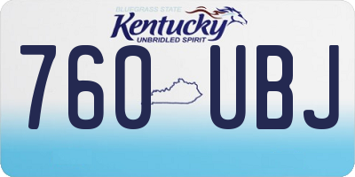 KY license plate 760UBJ
