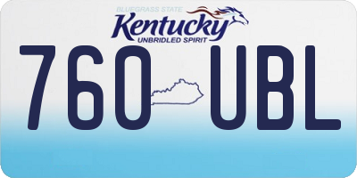KY license plate 760UBL