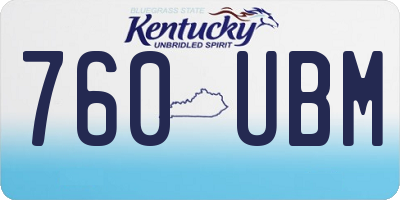 KY license plate 760UBM