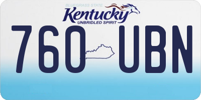 KY license plate 760UBN
