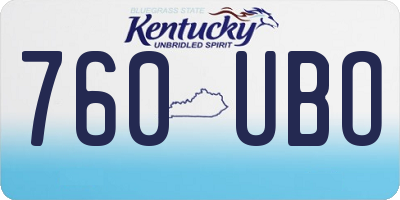 KY license plate 760UBO