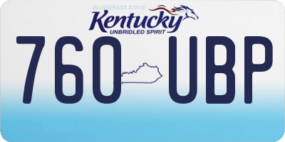 KY license plate 760UBP