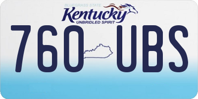 KY license plate 760UBS