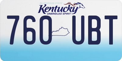 KY license plate 760UBT