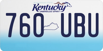 KY license plate 760UBU