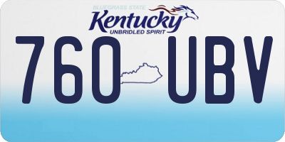 KY license plate 760UBV