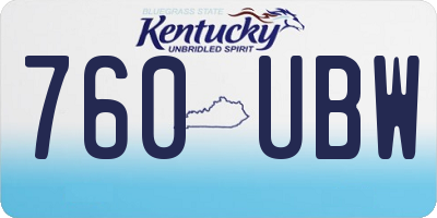 KY license plate 760UBW