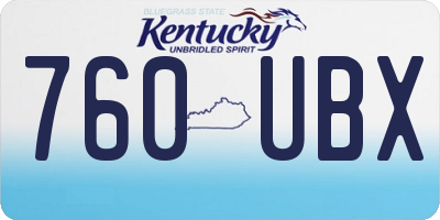 KY license plate 760UBX