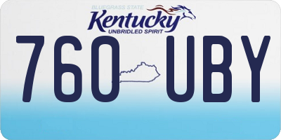 KY license plate 760UBY