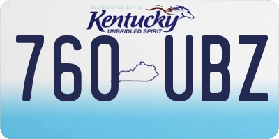 KY license plate 760UBZ