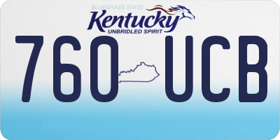 KY license plate 760UCB