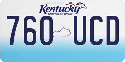 KY license plate 760UCD