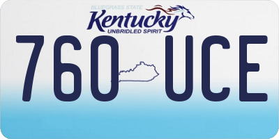 KY license plate 760UCE