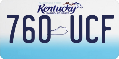 KY license plate 760UCF