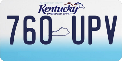 KY license plate 760UPV