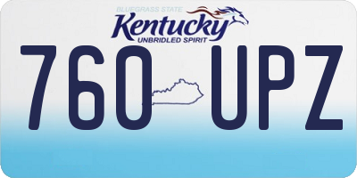 KY license plate 760UPZ