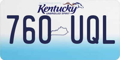 KY license plate 760UQL