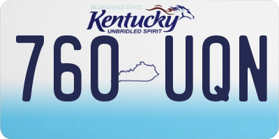 KY license plate 760UQN