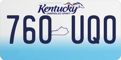 KY license plate 760UQO
