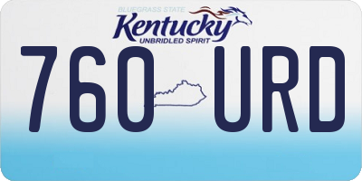 KY license plate 760URD