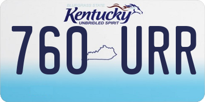 KY license plate 760URR