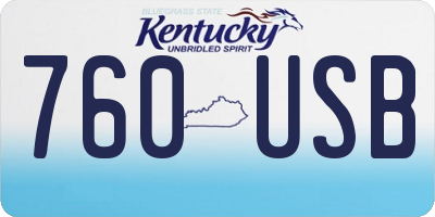 KY license plate 760USB