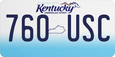 KY license plate 760USC