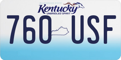 KY license plate 760USF