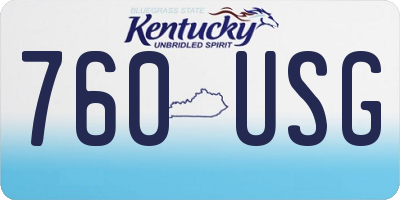 KY license plate 760USG