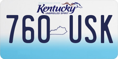 KY license plate 760USK