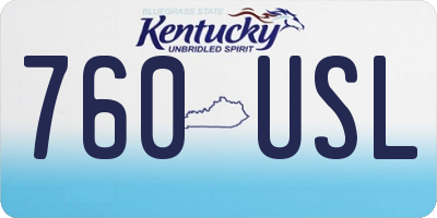 KY license plate 760USL