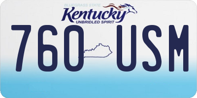 KY license plate 760USM