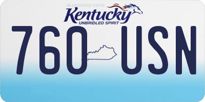 KY license plate 760USN