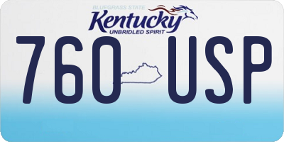KY license plate 760USP