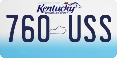 KY license plate 760USS