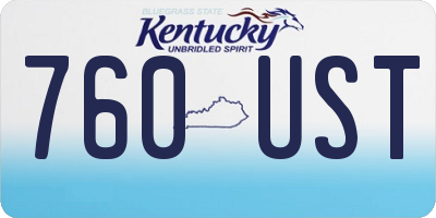 KY license plate 760UST