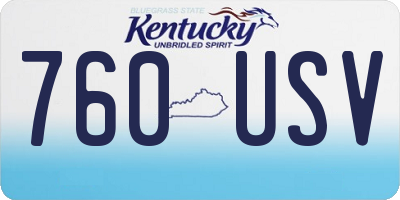 KY license plate 760USV