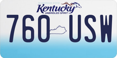 KY license plate 760USW