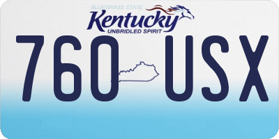KY license plate 760USX