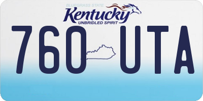 KY license plate 760UTA
