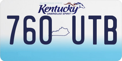 KY license plate 760UTB