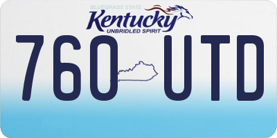 KY license plate 760UTD