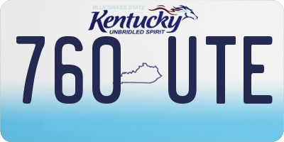 KY license plate 760UTE