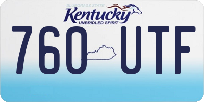KY license plate 760UTF