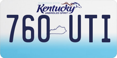 KY license plate 760UTI